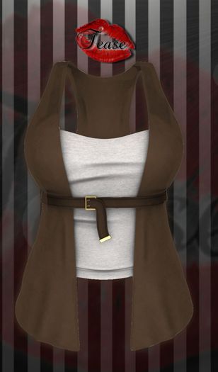 !TEASE! RONNI VEST BROWN