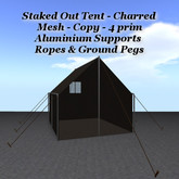 Staked Out Tent Charred