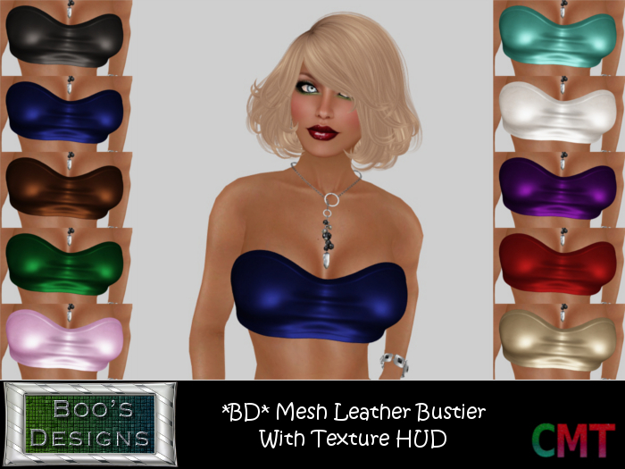 *BD* Mesh Leather Bustier with Texture HUD