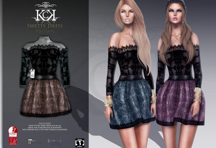 :::KC::: Sweety Dress Brown