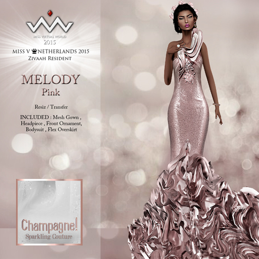 (C)MELODY Pink From MVW15 NETHERLANDS Formal By CHAMPAGNE!sparkling couture