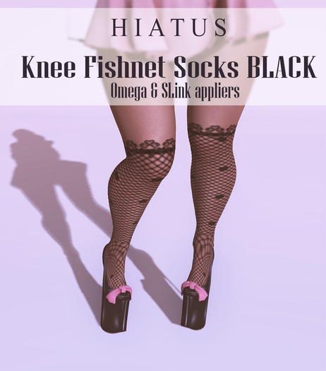HIATUS - Knee Fishnet socks BLACK
