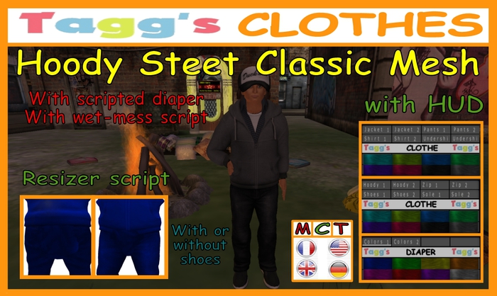 Tagg's Hoody Classic Meshed (with diaper, underwear)