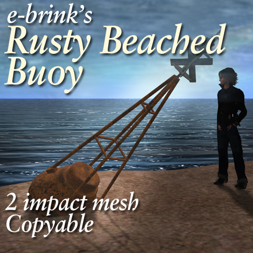 Rusty Beached Buoy (mesh) - sea/seaside/harbour/wharf/marker/navigate/ocean