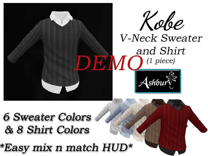 [ASHBURY] Kobe V-Neck Sweater n Shirt DEMOS