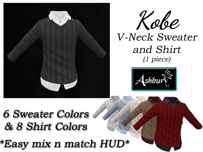 [ASHBURY] Kobe V-Neck Sweater n Shirt w/ HUD