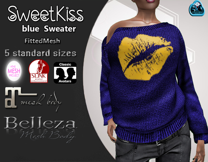 :::SweetKiss Sweater::::~Blue~