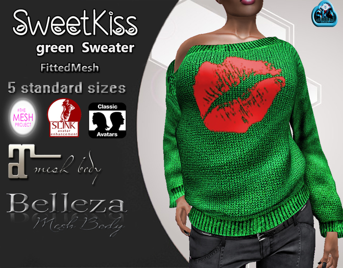 :::SweetKiss Sweater::::~Green~