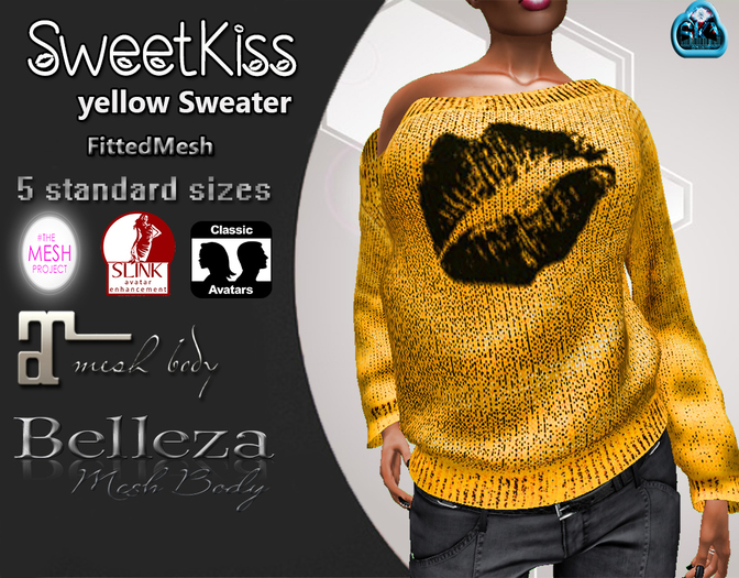 :::SweetKiss Sweater::::~Yellow~