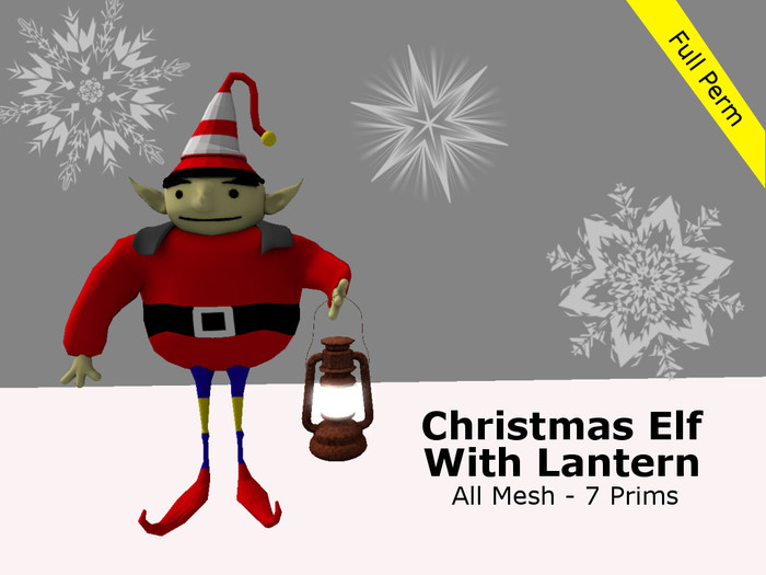 Christmas Elf With Lantern