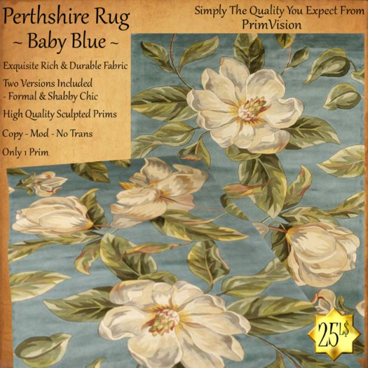 *PV* Perthshire Wool Rug - Baby Blue