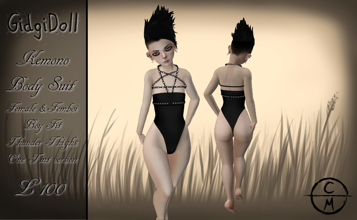 GidgiDoll Kemono Body Suit Blk