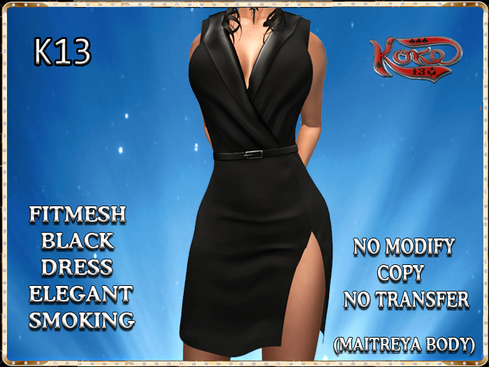 K13 FITMESH BLACK DRESS ELEGANT SMOKING