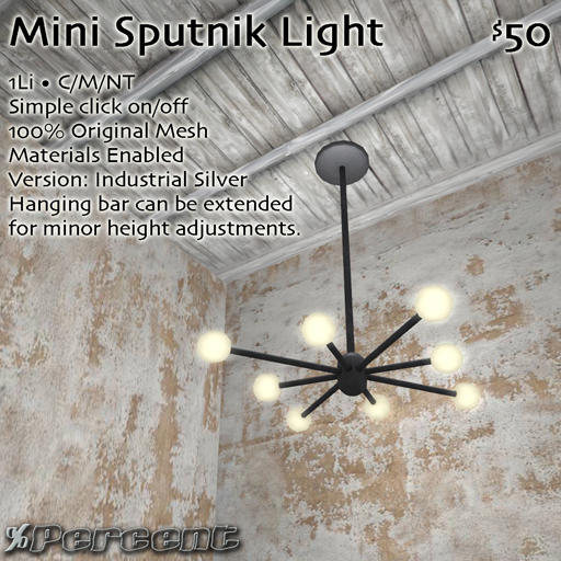 % Sputnik Mini Light (industrial silver) *MESH*