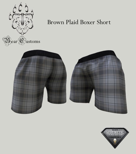 Brown Plaid Boxer Short