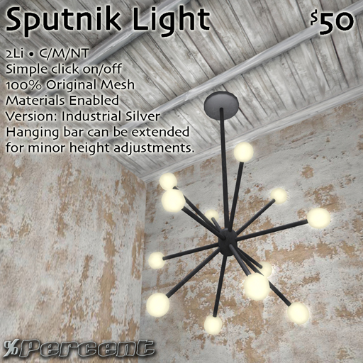 %Sputnik Mini Light (industrial gold) *MESH* Delivery Box