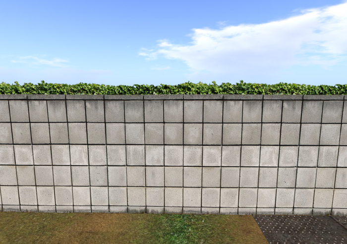 High Res Unique Ivy Topped Stone Wall Privacy Screen for Builders 2166