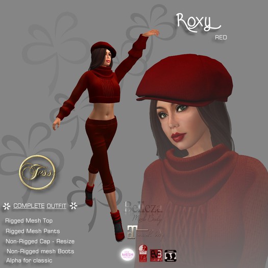 TessDesigns * ROXY complete outfit RED