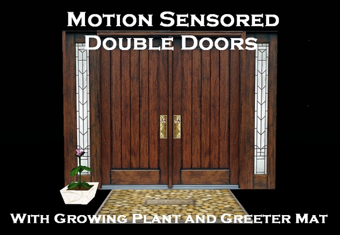 Motion Sensored Rustic Mahogany Door Set #2 