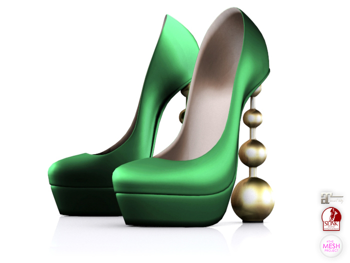 Garbaggio // Sphere Heels - Emerald
