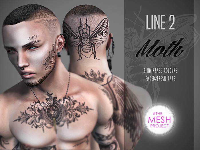 Line 2 - Moth Faded + Tatted Hairbase