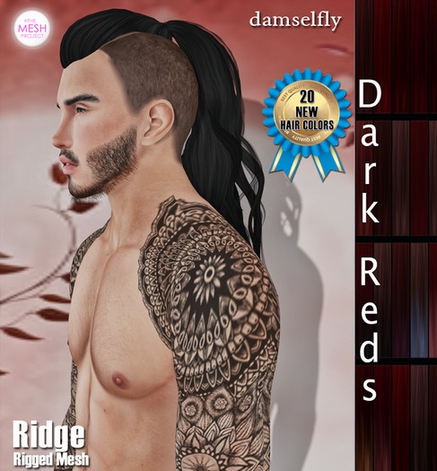 **DD**Damselfly Ridge Rigged Mesh Dark Reds