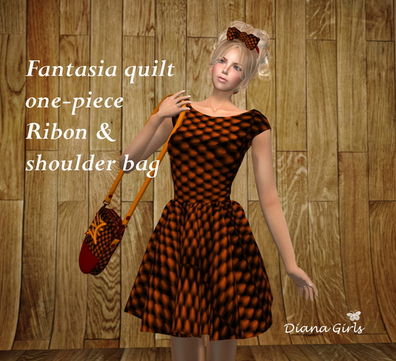 Lady1 Fantasia quilt one-piece / Ribon & Bag Box