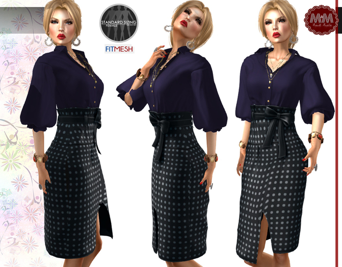 M&M-JULES DRESS BLUE MESH