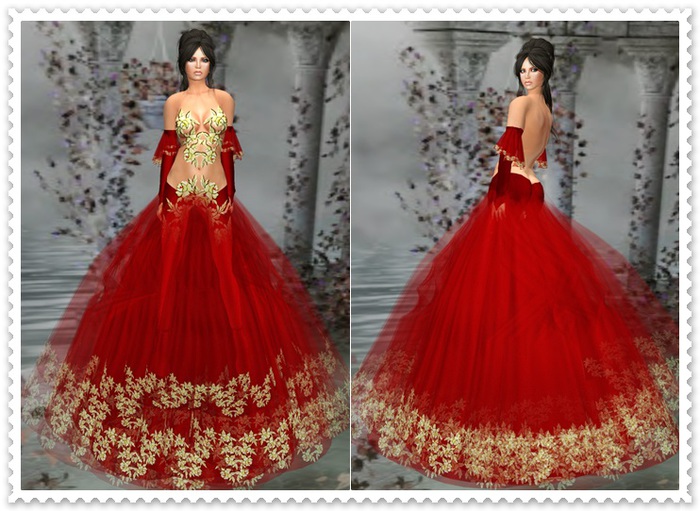 Cocktail Gown Frost Red