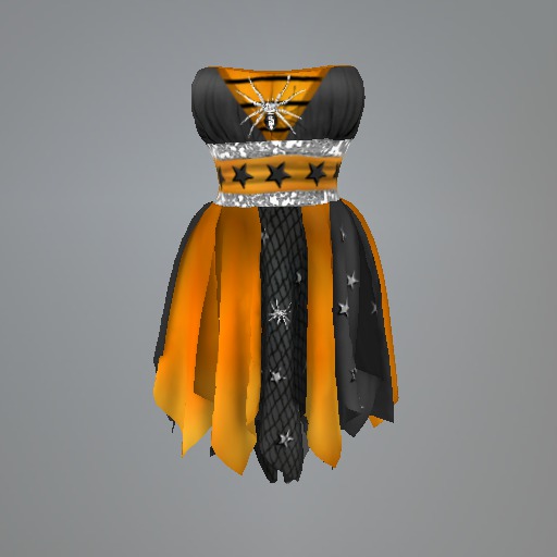 Orange Spider Magic Mesh Dress