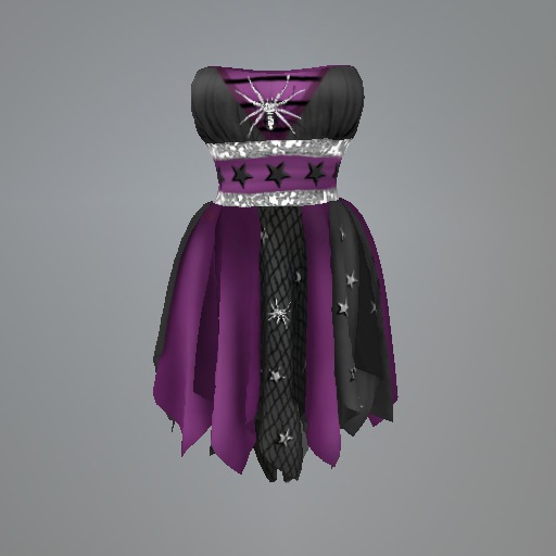 Purple Spider Magic Mesh Dress box