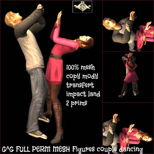 G^G FULL PERM MESH Figures couple dancing
