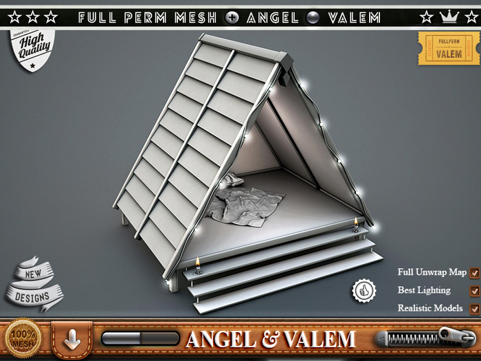.::VALEM::.  Full Perm Mesh Great Pyramid Room And Bed