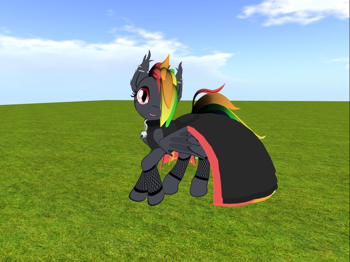 Black pony dress