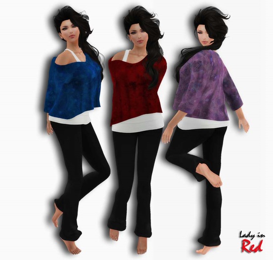 Lady in Red - Irina v1 - Off shoulder top with Leggings