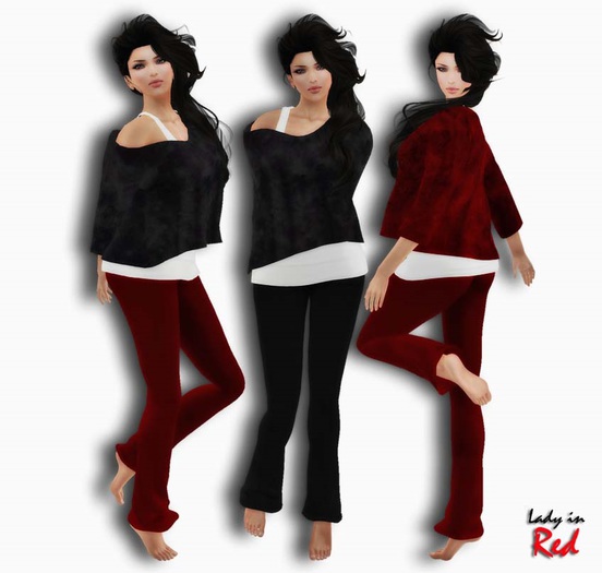 Lady in Red - Irina v2 - Off shoulder top with Leggings