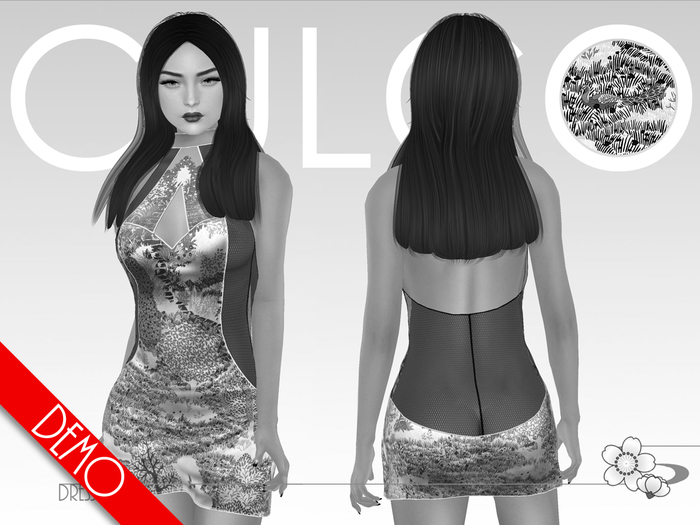 Demo -Culco- Sheer lace halter dress - Silver Garden