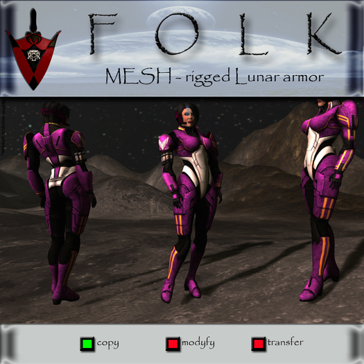 LUNAR ARMOR PINK FOLK Mesh Avatar