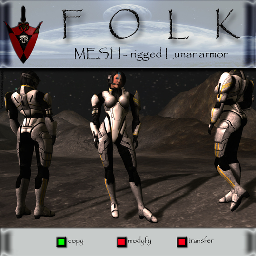LUNAR ARMOR SILVER FOLK Mesh Avatar