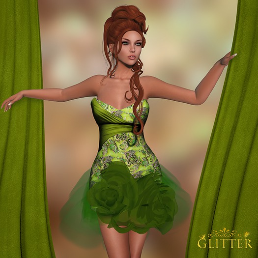 *GLITTER* ELLE GOWN & PANTS MESH PURE WHITE