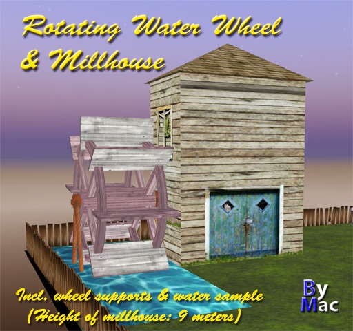 Rotating Water Wheel & Millhouse