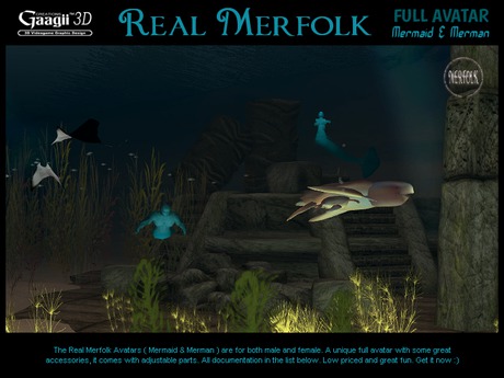 Second Life Marketplace - Gaagii 3D - Real Merfolk Avatars (Mermaid ...