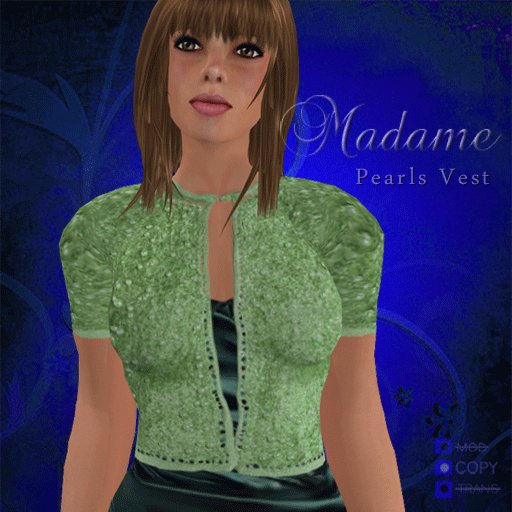 Madame Haute Couture - Pearls Vest, soft green