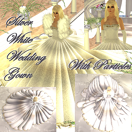 Wedding Dress Silver White w/particles