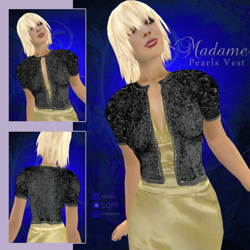 Madame Haute Couture - Pearls Vest, black