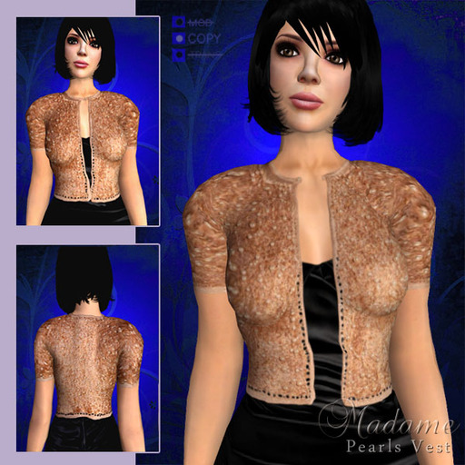 Madame Haute Couture - Pearls Vest, peach