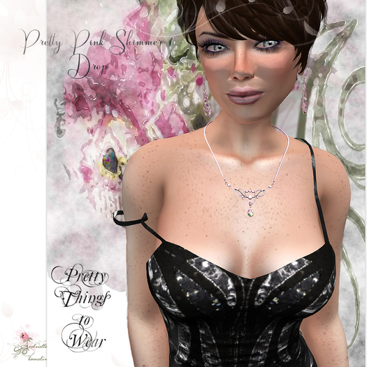  Pink Shimmer Necklace & Earrings 
