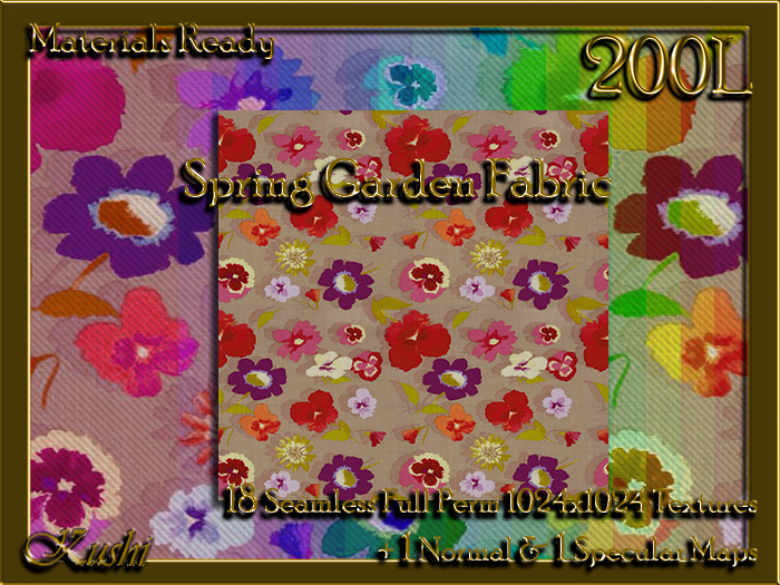 Spring Garden Fabric Seamless Textures Materials Ready Full Perms 1024x1024