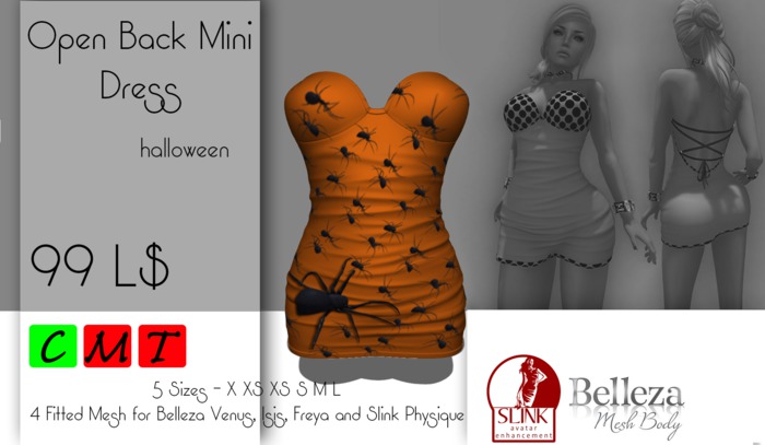 *Endless* Open Back Mini Dress halloween