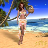 *GLITTER* HOPE FLOWERS MESH OUTFIT PINK ORANGE